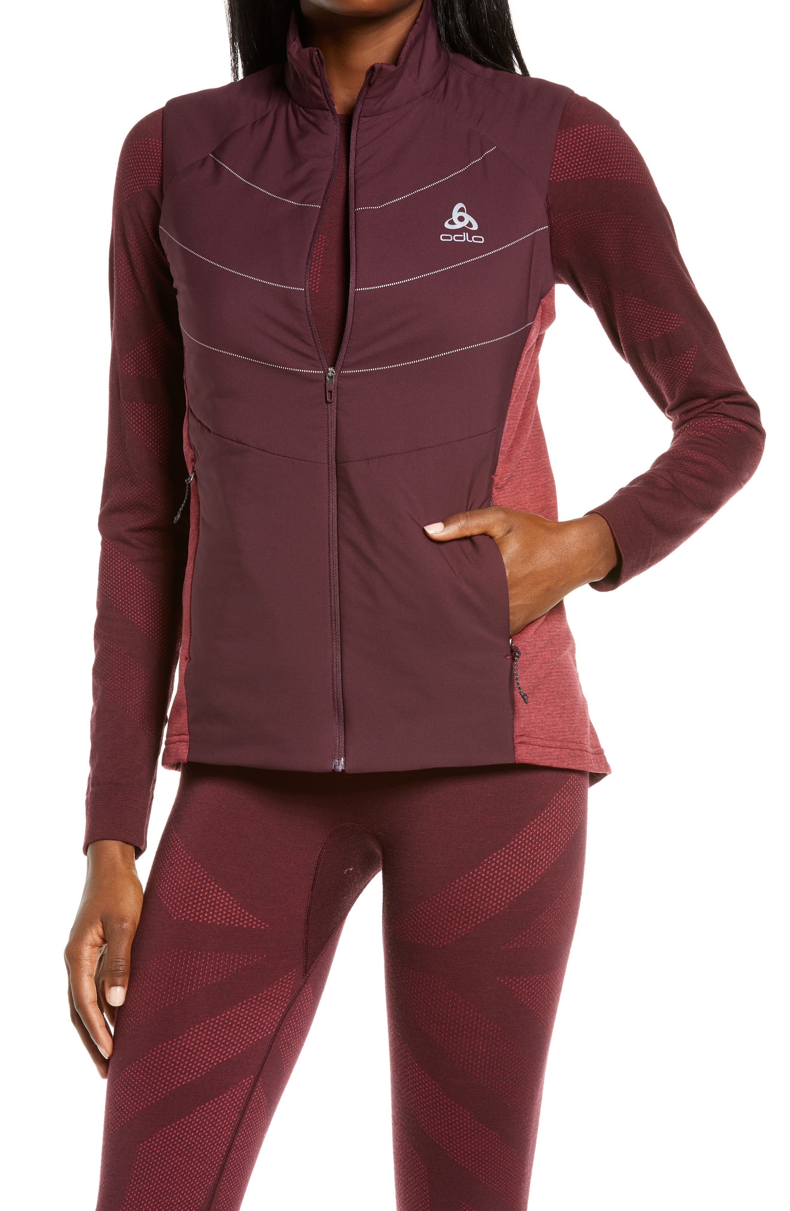 ODLO Fleece Jacket Ladies Womens Outdoor Active Sports Long Sleeve Jersey Zip